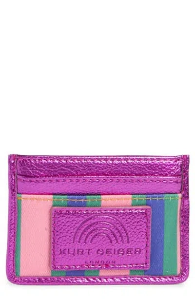 Kurt Geiger London Southbank Leather Cardholder In Purple