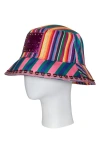 Kurt Geiger London Southbank Mix Stripe Bucket Hat In Multi