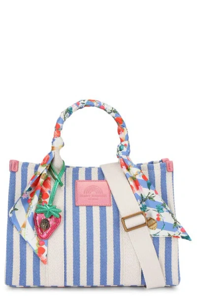 Kurt Geiger London Southbank Patchwork Denim Tote In Open Blue