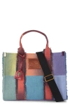 Kurt Geiger London Southbank Patchwork Denim Tote In Patch Multi