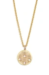 Kurt Geiger London Southbank Rainbow Round Pendant Necklace In Gold