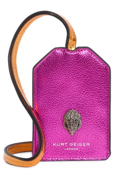 Kurt Geiger London Southbank Tag Leather Lanyard In Pink