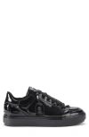 Kurt Geiger Patent Leather Southbank Tag Sneakers In Black