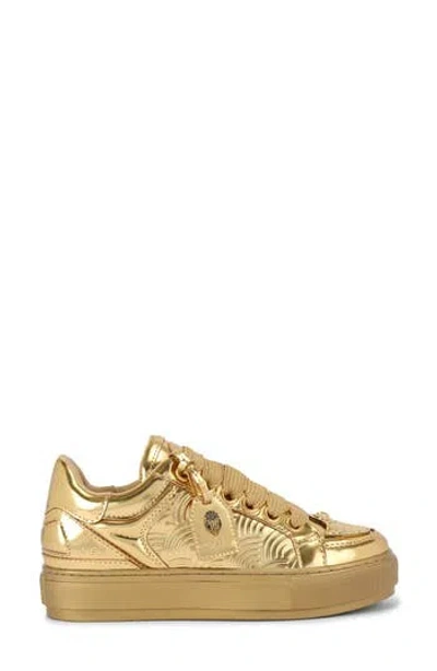 Kurt Geiger London Southbank Tag Platform Sneaker In Gold