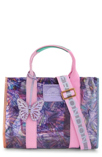 Kurt Geiger London Southbank Vinyl Tote In Purple