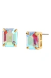 Kurt Geiger London Square Crystal Stud Earrings In Gold
