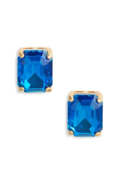 Kurt Geiger London Square Crystal Stud Earrings In Blue