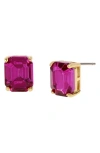 Kurt Geiger London Square Crystal Stud Earrings In Pink