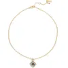 Kurt Geiger London Square Stone Eagle Pendant Necklace In Gold