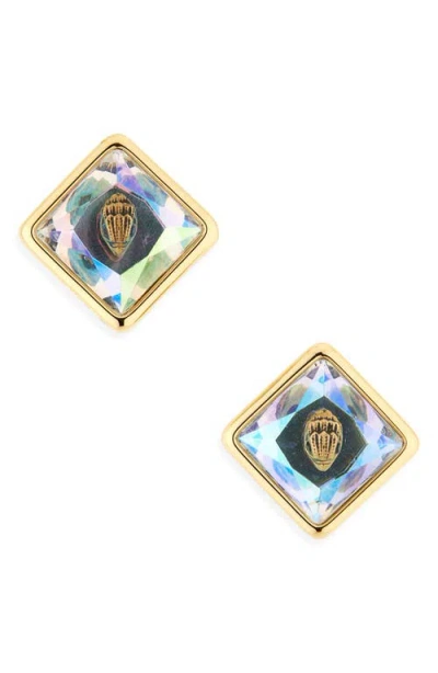 Kurt Geiger London Square Stone Stud Earrings In Crystal