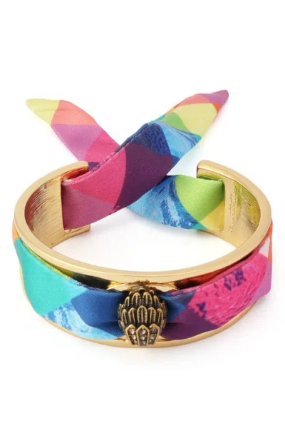 Kurt Geiger London Stained Fabric Tie Bracelet In Multi