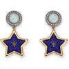Kurt Geiger London Star Drop Earrings In Blue