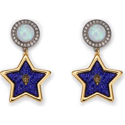 Kurt Geiger London Star Drop Earrings In Blue