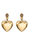 Kurt Geiger London Statement Heart Drop Earrings In Black