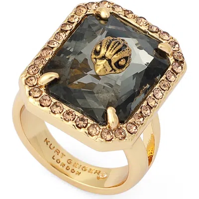 Kurt Geiger London Stone Cocktail Ring In Gold