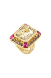 Kurt Geiger London Stone Enamel Cocktail Ring