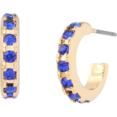 Kurt Geiger London Stone Huggie Hoop Earrings In Blue