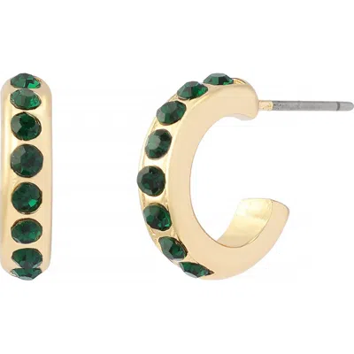 Kurt Geiger London Stone Huggie Hoop Earrings In Gold