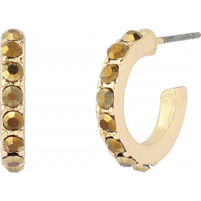 Kurt Geiger London Stone Huggie Hoop Earrings In Gold