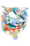 Kurt Geiger London Strawberry Stripe Print Silk Square Scarf