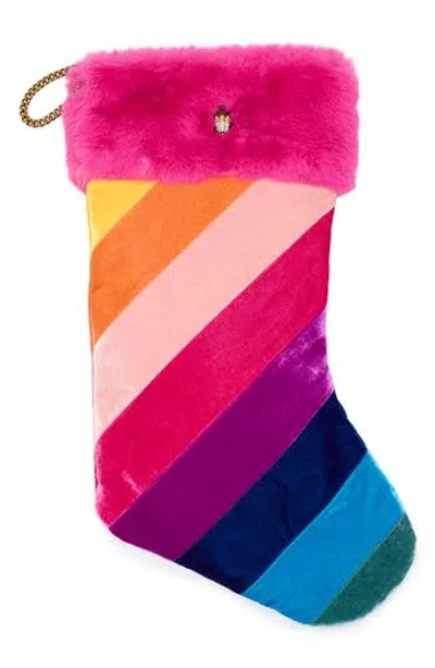 Kurt Geiger London Stripe Faux Fur Holiday Stocking In Multi