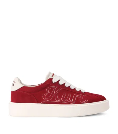 Kurt Geiger London Suede Albion Retro Sneakers In Red