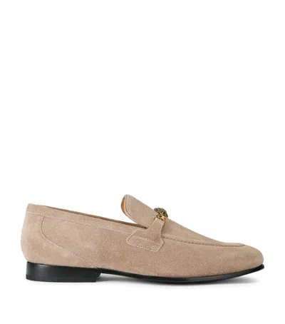Kurt Geiger London Suede Alton Loafers In Brown