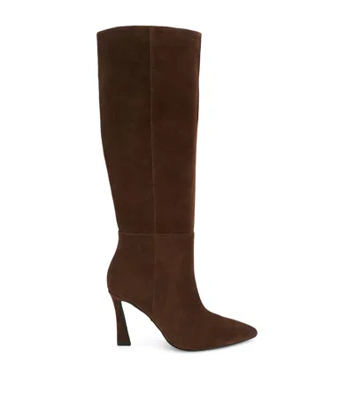 Kurt Geiger London Suede Annabel Knee-high Boots In Brown