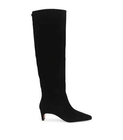Kurt Geiger London Suede Ascot Knee-high Boots In Black