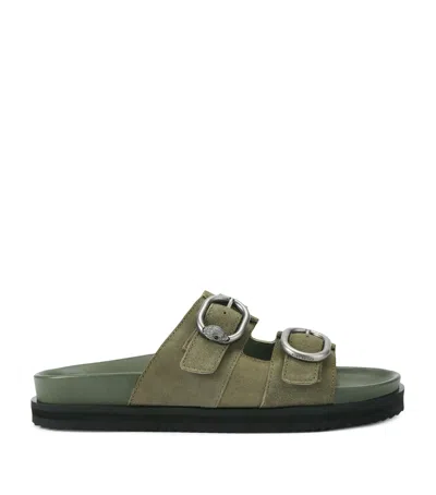 Kurt Geiger London Suede Bancroft Sandals In Green