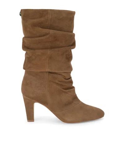 Kurt Geiger London Suede Barb Slouch Boots In Brown
