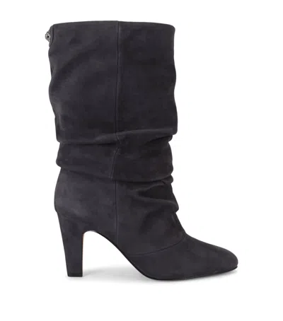 Kurt Geiger London Suede Barb Slouch Boots In Black