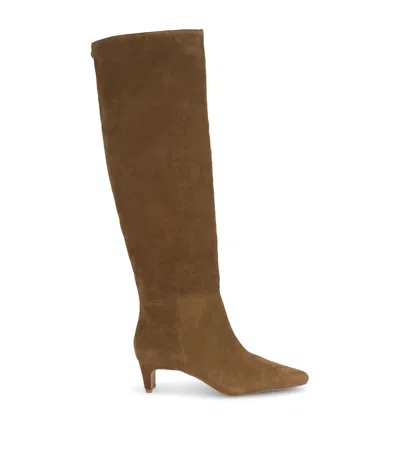 Kurt Geiger London Suede Bella Knee-high Boots In Brown