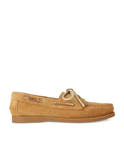 Kurt Geiger London Suede Boat Shoes In Beige