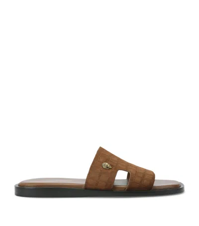 Kurt Geiger London Suede Bond Slides In Beige