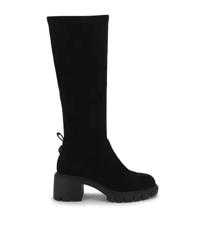Kurt Geiger London Suede Clarence Knee-high Boots In Black