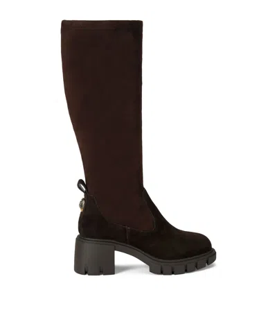 Kurt Geiger London Suede Clarence Knee-high Boots In Brown