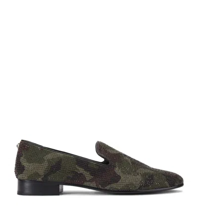 Kurt Geiger London Suede Embellished Ace Loafers In Gray