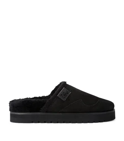 Kurt Geiger London Suede Hatton Mules In Black