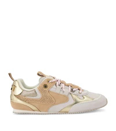 Kurt Geiger London Suede Kurt Runner Sneakers In White