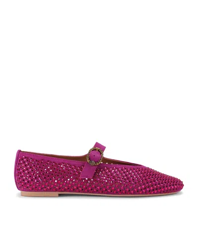 Kurt Geiger London Suede Mayfair Ballet Flats In Pink