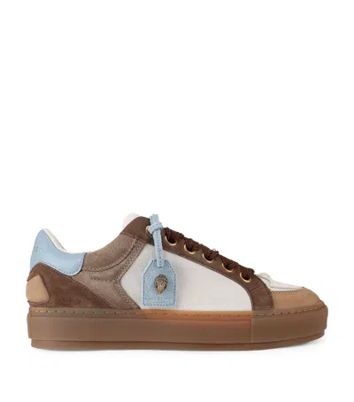 Kurt Geiger London Suede Southbank Tag Sneakers In Brown