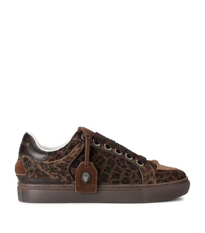Kurt Geiger London Suede Southbank Tag Sneakers In Brown
