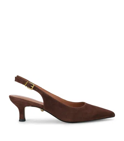Kurt Geiger London Suede Stepney Slingback Pumps In Brown