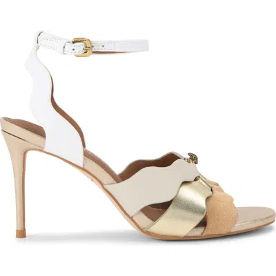 Kurt Geiger London Sun Wave Ankle Strap Sandal In Gold