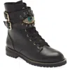 Kurt Geiger Hackney Buckle-embellished Leather Ankle Boots In Black