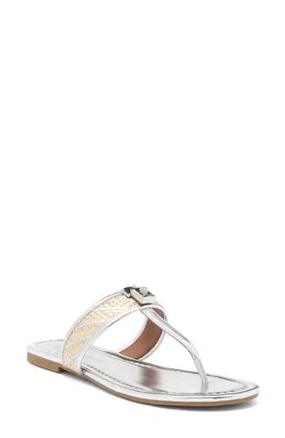 Kurt Geiger London T-bar Sandal In Natural/silver