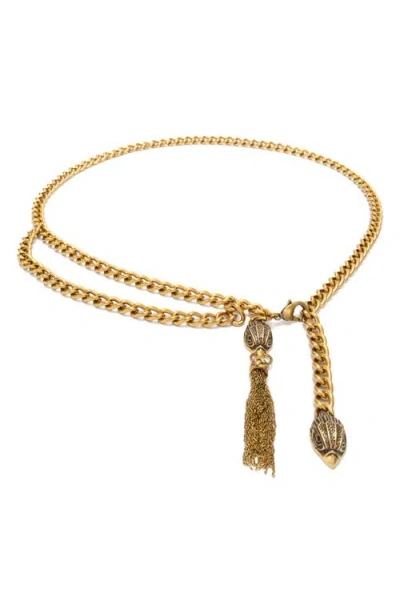 Kurt Geiger London Tassel Chain Belt In Gold