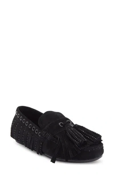 Kurt Geiger London Tassel Fringe Loafer In Black