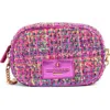 Kurt Geiger London Tweed Chiswick Camera Crossbody Bag In Pink
